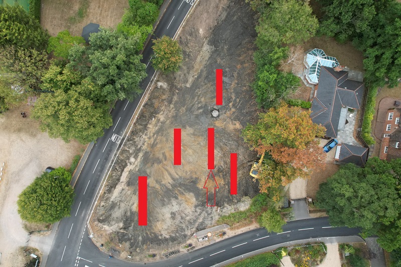 Hurst village pond with clay