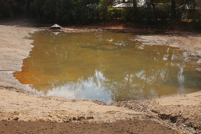 Hurst village pond with water